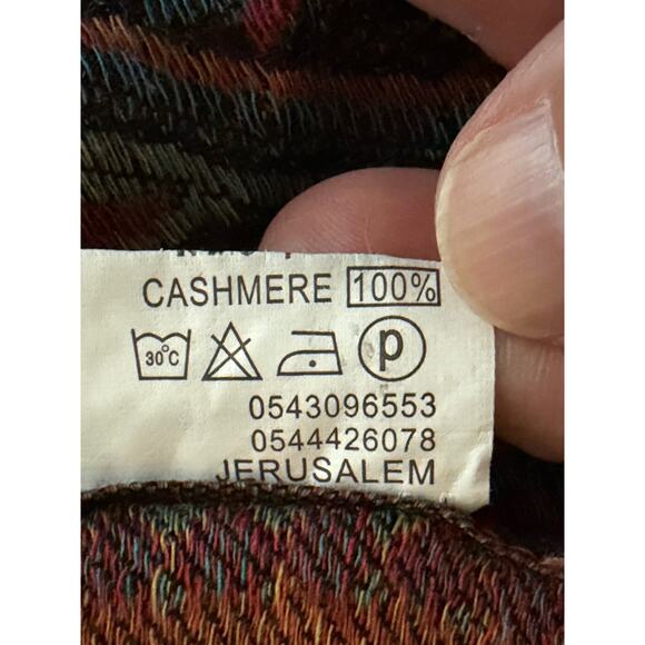 Jerusalem 100% Cashmere Scarf Wrap Paisley Fringe Luxury 27x72 - Picture 6 of 8